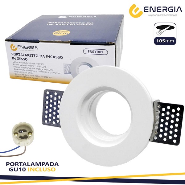 Faretto Incasso Gesso Rotondo Bianco